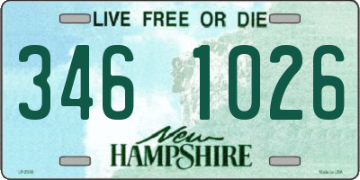 NH license plate 3461026