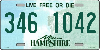 NH license plate 3461042