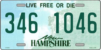 NH license plate 3461046
