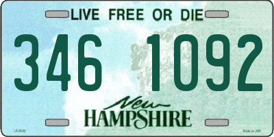 NH license plate 3461092