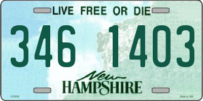 NH license plate 3461403
