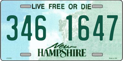 NH license plate 3461647