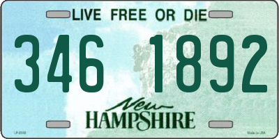 NH license plate 3461892