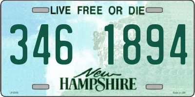 NH license plate 3461894