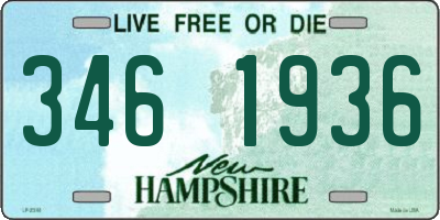 NH license plate 3461936