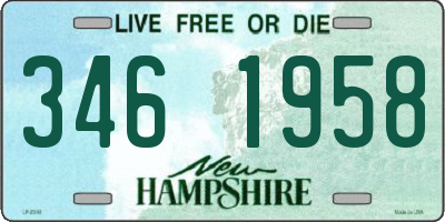 NH license plate 3461958