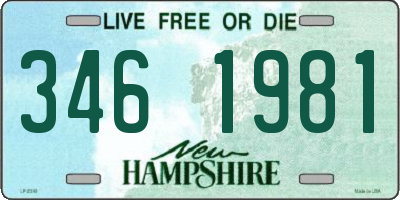 NH license plate 3461981