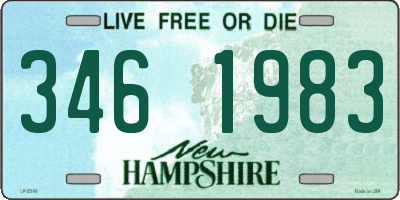 NH license plate 3461983