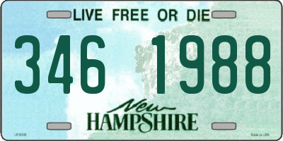 NH license plate 3461988