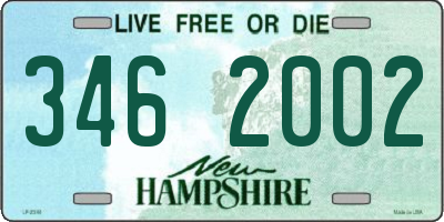 NH license plate 3462002