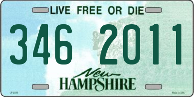 NH license plate 3462011