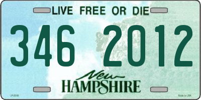 NH license plate 3462012
