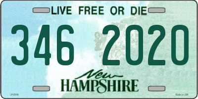 NH license plate 3462020
