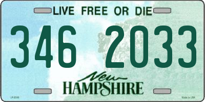 NH license plate 3462033