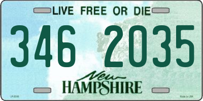 NH license plate 3462035