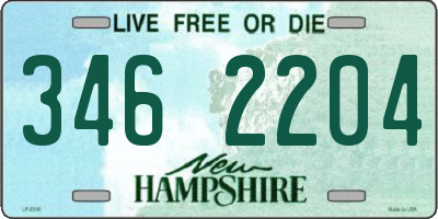 NH license plate 3462204