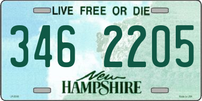 NH license plate 3462205