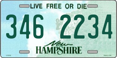 NH license plate 3462234