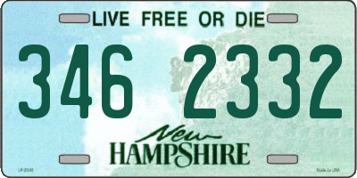 NH license plate 3462332