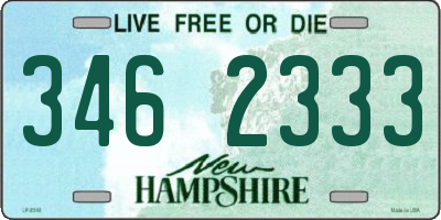 NH license plate 3462333
