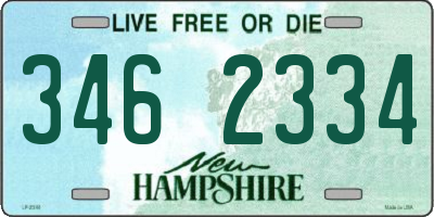 NH license plate 3462334