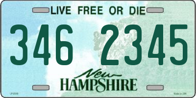 NH license plate 3462345