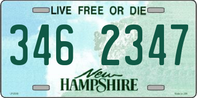 NH license plate 3462347