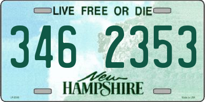 NH license plate 3462353