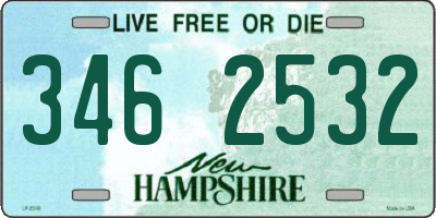 NH license plate 3462532