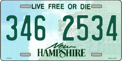 NH license plate 3462534
