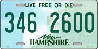 NH license plate 3462600