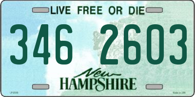 NH license plate 3462603