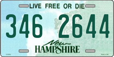 NH license plate 3462644