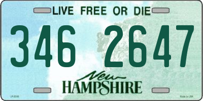 NH license plate 3462647