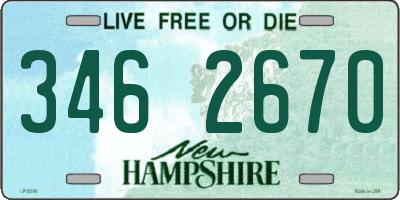 NH license plate 3462670