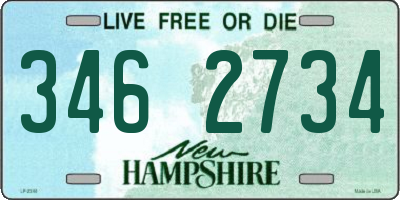 NH license plate 3462734