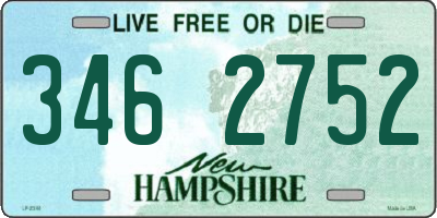 NH license plate 3462752