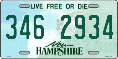 NH license plate 3462934