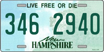 NH license plate 3462940