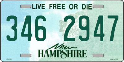 NH license plate 3462947