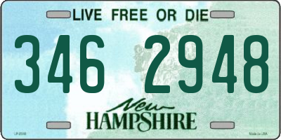 NH license plate 3462948