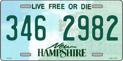 NH license plate 3462982