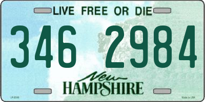 NH license plate 3462984