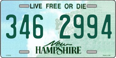 NH license plate 3462994