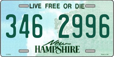 NH license plate 3462996