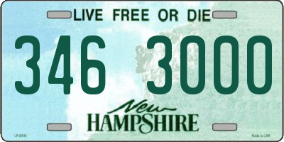 NH license plate 3463000