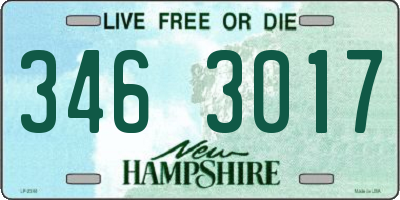 NH license plate 3463017