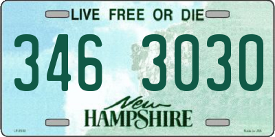 NH license plate 3463030