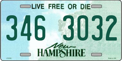 NH license plate 3463032