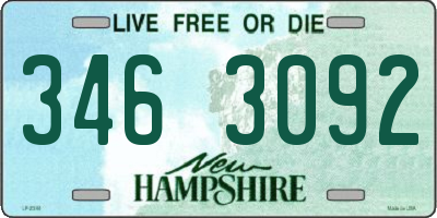 NH license plate 3463092